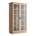Vitrine en chêne clair avec portes vitrées
