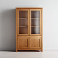 Vitrine en bois de chêne avec portes vitrées et rangements inférieurs