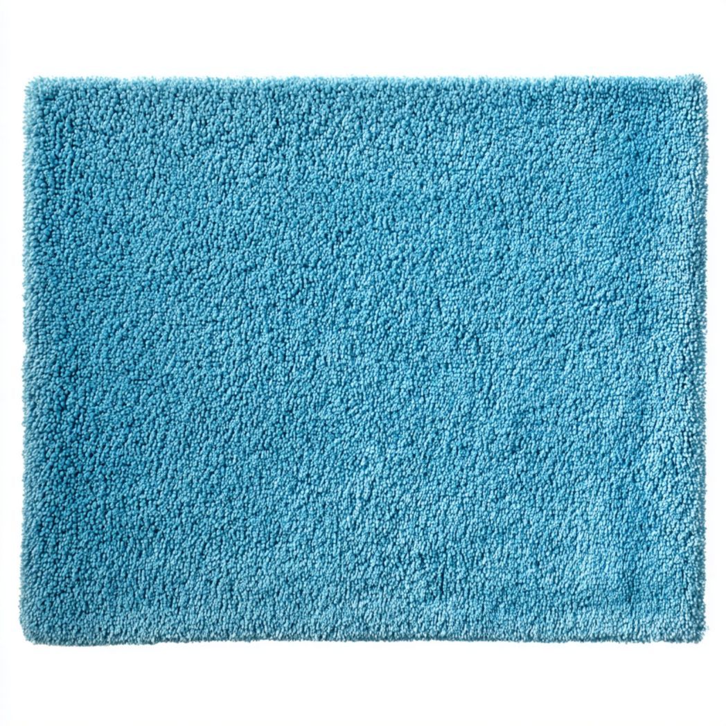 Tapis rectangulaire en polyester tissé bleu uni
