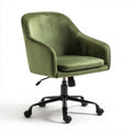 Chaise de bureau en vert avec base métallique à roulettes