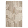 Tapis rectangulaire en coton tissé motif géométrique beige