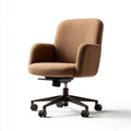 Chaise de bureau en tissu brun avec piètement à roulettes