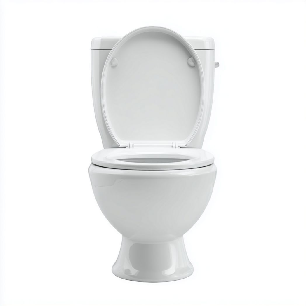 Toilette au sol en céramique blanche