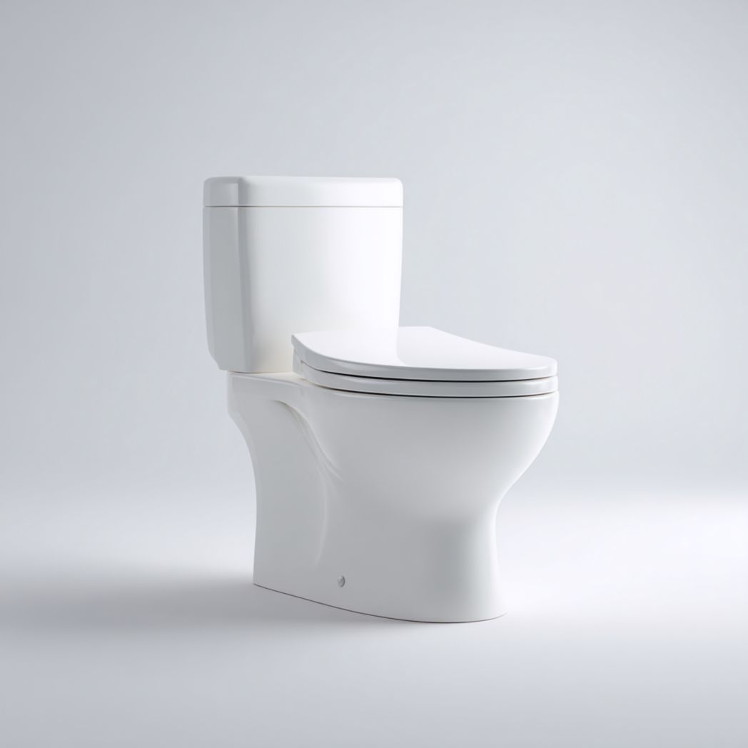 Toilette en céramique blanche avec réservoir intégré