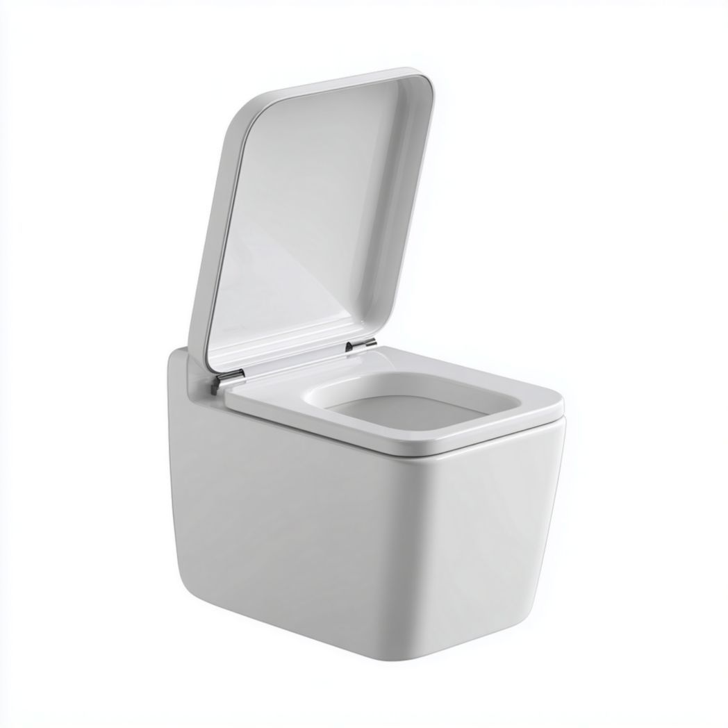 Toilette suspendue en céramique blanche