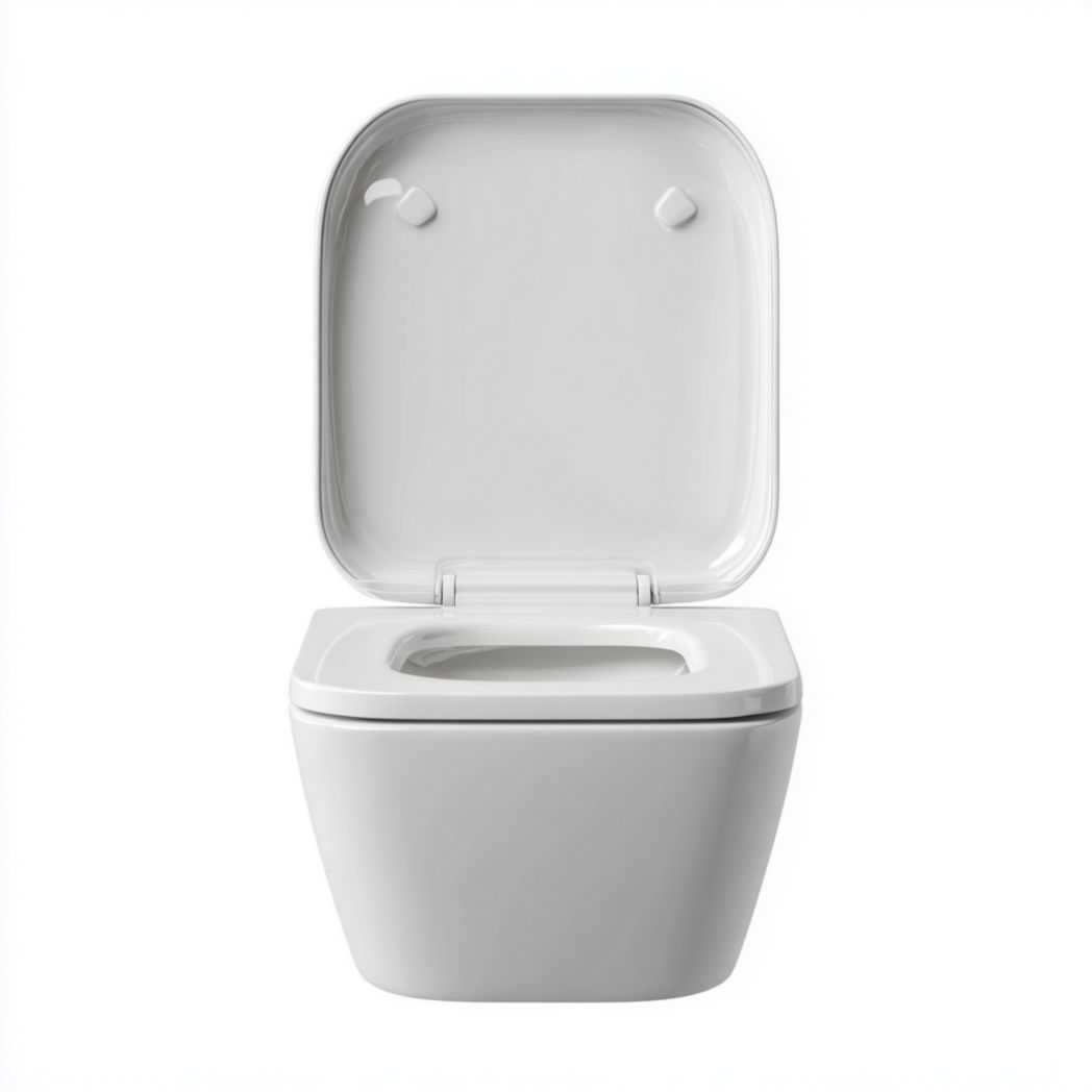 Toilette murale en céramique blanche