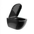 Toilette suspendue en céramique noire avec abattant relevable