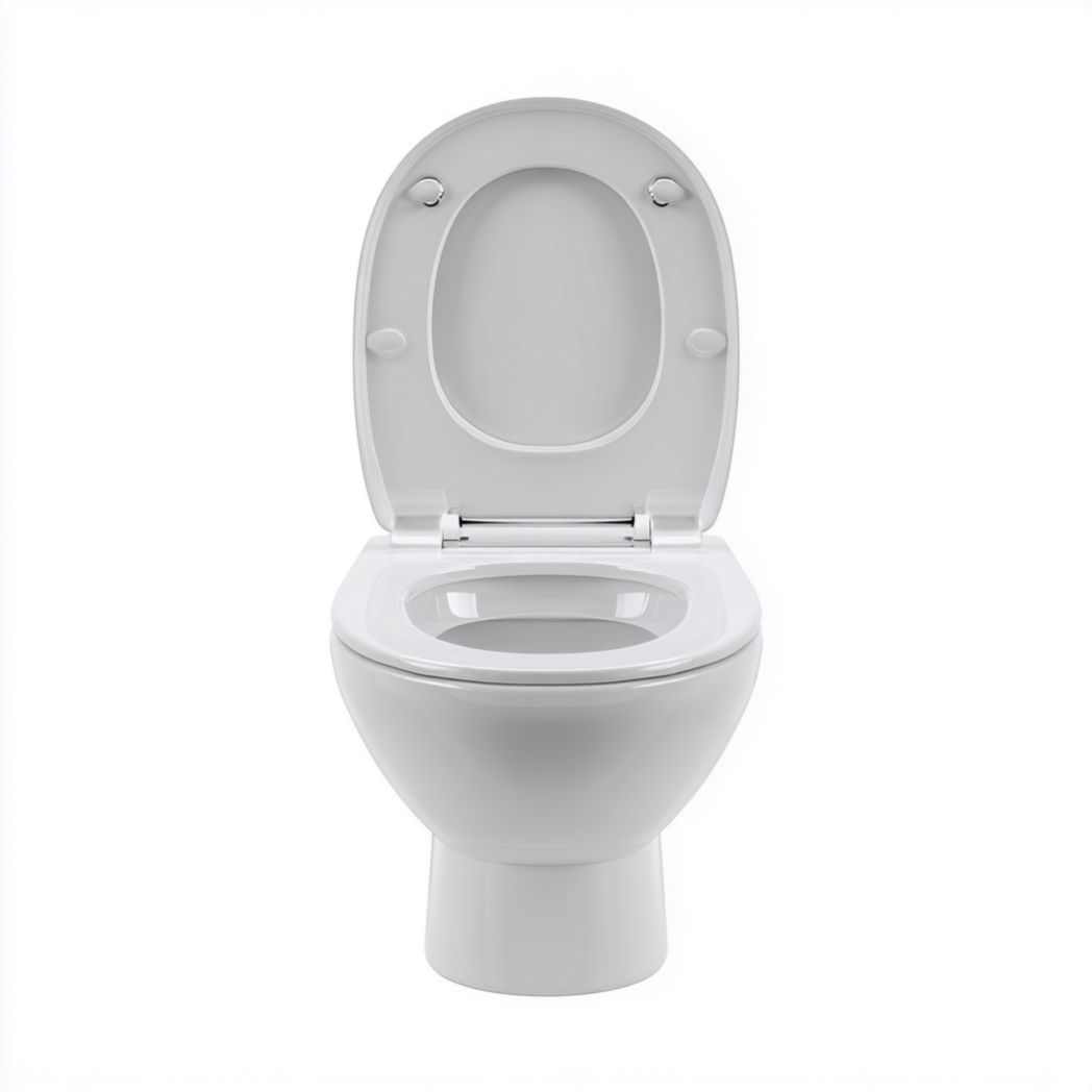 Toilette sur pied en céramique blanche avec abattant