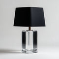 Lampe de table en verre transparent avec abat-jour noir