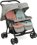 Joie - Aire™ Twin - Poussette double - Sièges inclinables indépendants - Harnais 5 points - Suspension 4 roues - Pliage facile et compact - Auvents UPF 50+ - Convient dès la naissance 