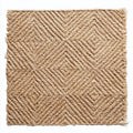 Tapis rectangulaire en jute tressée motif losange naturel
