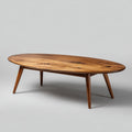Table basse ovale en bois massif