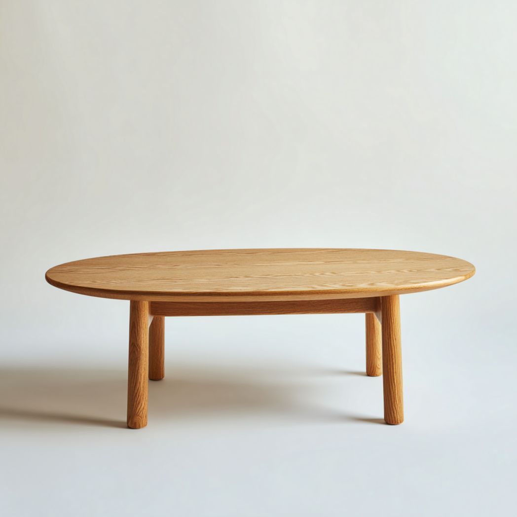 Table basse ovale en chêne massif