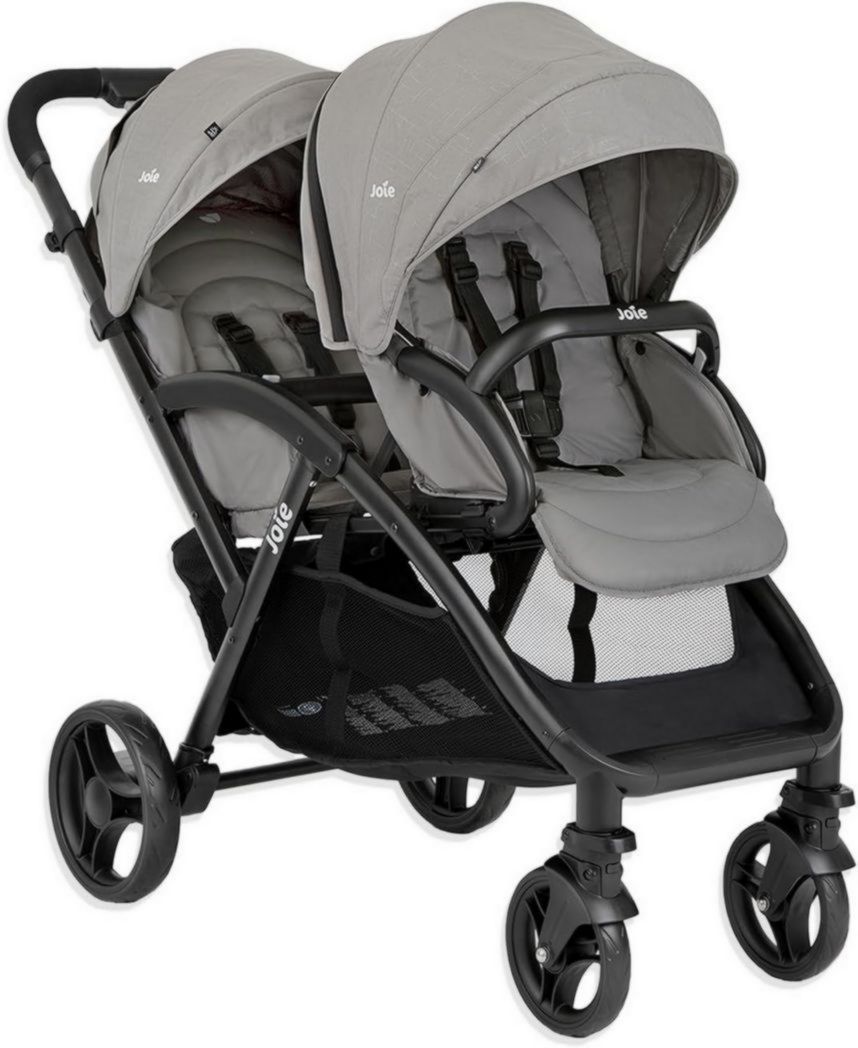Joie - Evalite™ Duo - Poussette double - Siège arrière inclinable - Pliage facile et compact - Compatible siège auto - Suspension 4 roues - Harnais SoftTouch 5 points - Convient dès la naissance 