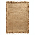 Tapis rectangulaire en jute tissé avec franges naturelles